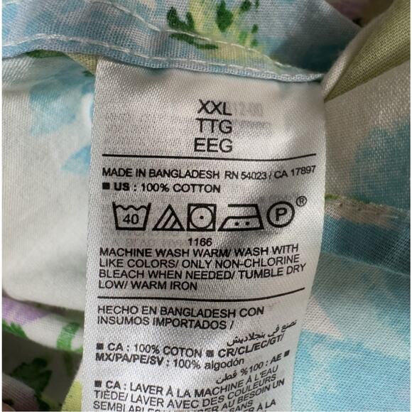 Old Navy Shirt Mens 2XL Everyday Party Regular Fit Tropical Floral Button Front - Picture 11 of 11